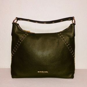 Michael Kors Aria Studded Med. Olive Leather Bag